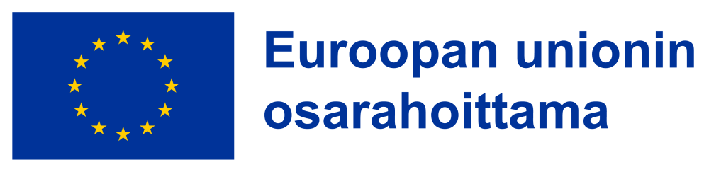 Euroopan unionin lippu, tekstinä Euroopan unionin osarahoittama