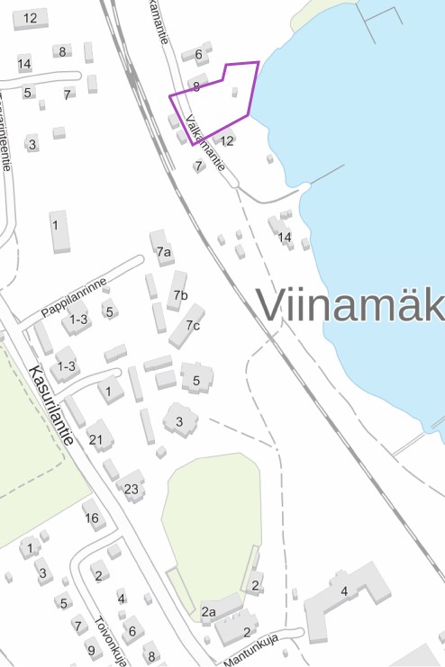 karttakuva Valkamantieltä