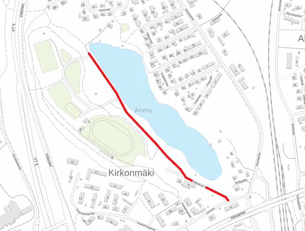 Karttakuva Myllykujan alueesta.