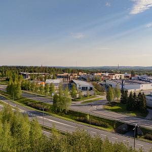 Näkymä Siilinjärven keskustaan Patakukkulan huipulta.