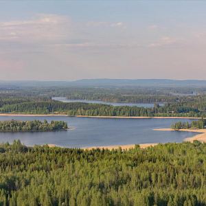 Siilinjärveä kuvattuna Kasurilan rinteiden päältä Siilinjärvellä.