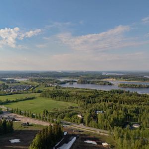 Siilinjärveä kuvattuna Kasurilan rinteiden päältä Siilinjärvellä.